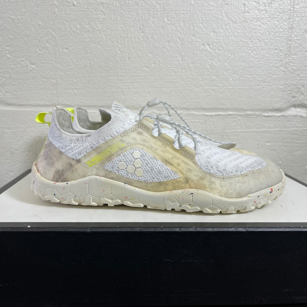 Vivobarefoot Primus Trail II FG White Lime Barefoot Sneaker Womens 38 EU/7.5 US